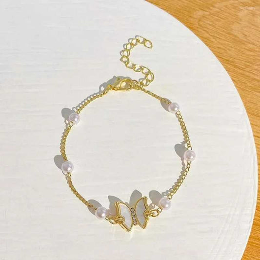 Pearl Butterfly Hand Necklace